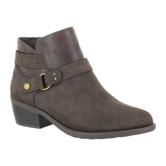 Easy Street Smoke/Embossed Leda Faux Leather Western Studded Booties 9.5M New - Picture 1 of 8